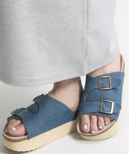 WEGO（ウィゴー）の「WEGO/ベルトデザインサンダル（サンダル・レディース・ワイン/キャメル/ベージュ/ブラック/インディゴブルー・MEDIUM/LARGE）」の3枚目の写真