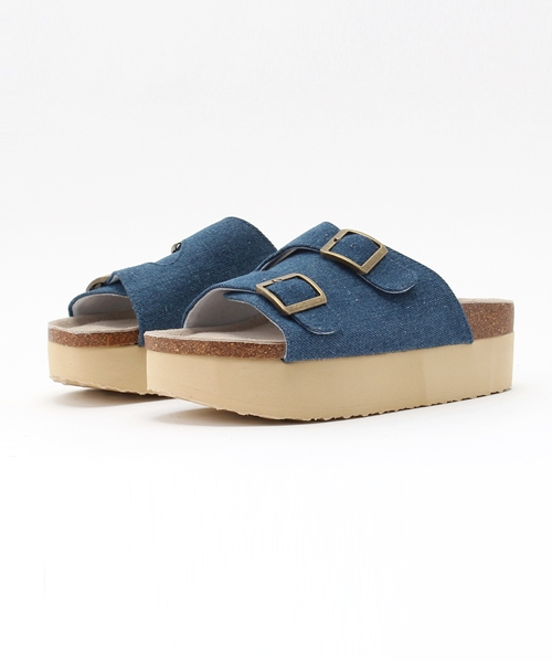 WEGO（ウィゴー）の「WEGO/ベルトデザインサンダル（サンダル・レディース・ワイン/キャメル/ベージュ/ブラック/インディゴブルー・MEDIUM/LARGE）」の7枚目の写真