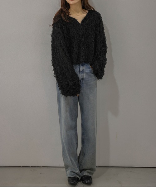 AMELY(エミリー)の「前後2WAY フェザーフリンジ トップス/カーディガン/Vネック(カーディガン/ボレロ・レディース・アイボリー/ブラウン/ブラック・フリー)」の13枚目の写真
