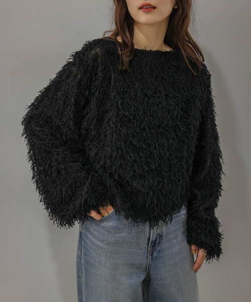 AMELY(エミリー)の「前後2WAY フェザーフリンジ トップス/カーディガン/Vネック(カーディガン/ボレロ・レディース・アイボリー/ブラウン/ブラック・フリー)」の16枚目の写真