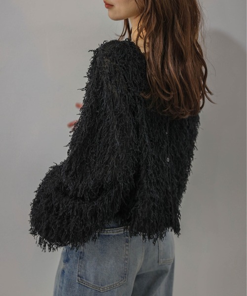 AMELY(エミリー)の「前後2WAY フェザーフリンジ トップス/カーディガン/Vネック(カーディガン/ボレロ・レディース・アイボリー/ブラウン/ブラック・フリー)」の17枚目の写真