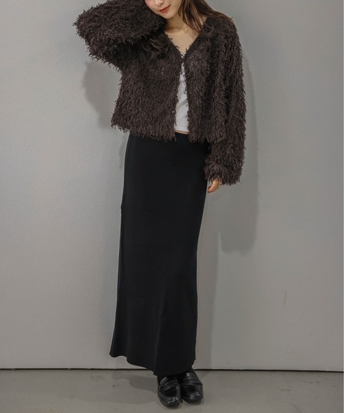 AMELY(エミリー)の「前後2WAY フェザーフリンジ トップス/カーディガン/Vネック(カーディガン/ボレロ・レディース・アイボリー/ブラウン/ブラック・フリー)」の19枚目の写真