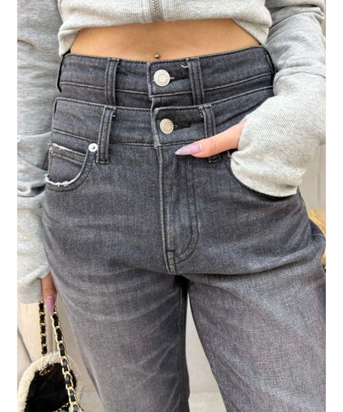 EVRIS（エヴリス）の「バックグラフィックフレアデニムパンツ（デニムパンツ・レディース・ブラック/インディゴブルー・SMALL/MEDIUM）」の9枚目の写真