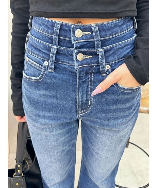 EVRIS（エヴリス）の「バックグラフィックフレアデニムパンツ（デニムパンツ・レディース・ブラック/インディゴブルー・SMALL/MEDIUM）」の13枚目の写真