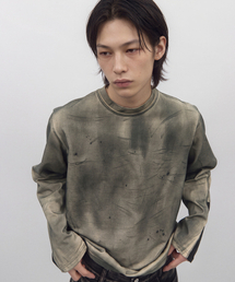 BLR（ビーエルアール）の「ラフ染めコントラスト長袖（ブラウン）（Tシャツ/カットソー）」