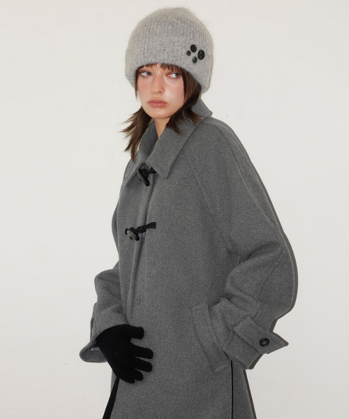 LEATHERY（レザリー）の「ウールメルトン ダッフルハーフコート [ブラック]（チェスターコート・レディース・その他・FREE）」の4枚目の写真