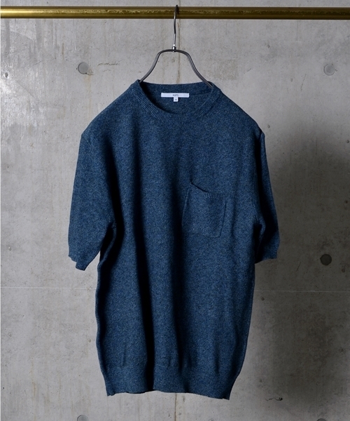 SHIPS(シップス)の「SC: SHIPS(シップス) 12ゲージ ピケ ニットTシャツ2■(Tシャツ/カットソー・メンズ・グレー/ネイビー/ホワイト/ブルー系その他/ダークネイビー・LARGE/MEDIUM/SMALL)」の3枚目の写真