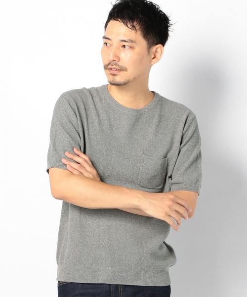 SHIPS(シップス)の「SC: SHIPS(シップス) 12ゲージ ピケ ニットTシャツ2■(Tシャツ/カットソー・メンズ・グレー/ネイビー/ホワイト/ブルー系その他/ダークネイビー・LARGE/MEDIUM/SMALL)」の6枚目の写真