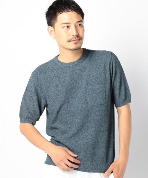SHIPS(シップス)の「SC: SHIPS(シップス) 12ゲージ ピケ ニットTシャツ2■(Tシャツ/カットソー・メンズ・グレー/ネイビー/ホワイト/ブルー系その他/ダークネイビー・LARGE/MEDIUM/SMALL)」の7枚目の写真
