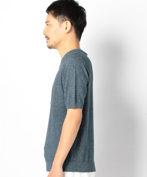 SHIPS(シップス)の「SC: SHIPS(シップス) 12ゲージ ピケ ニットTシャツ2■(Tシャツ/カットソー・メンズ・グレー/ネイビー/ホワイト/ブルー系その他/ダークネイビー・LARGE/MEDIUM/SMALL)」の8枚目の写真
