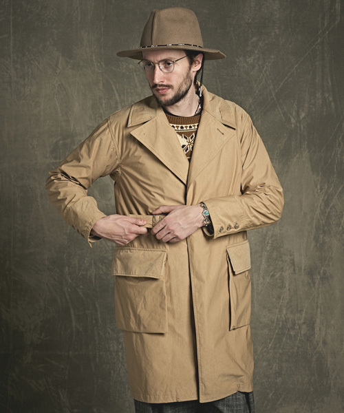 Iroquois(イロコイ)の「【Iroquois】ハードカノコトレンチ(トレンチコート・メンズ・ブラック/ベージュ・1/2)」の5枚目の写真