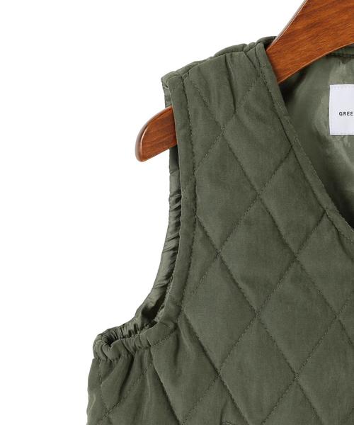 green label relaxing（グリーンレーベルリラクシング）の「ナカワタ ダイヤキルト ベスト◆（ベスト・キッズ・オリーブ・115/135/105/125/95）」の4枚目の写真