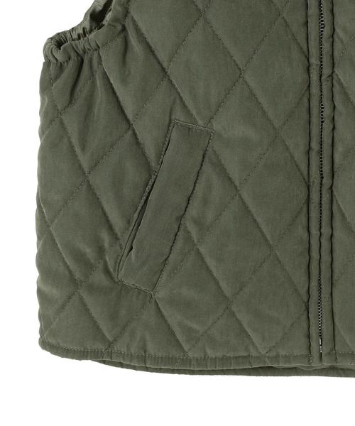 green label relaxing（グリーンレーベルリラクシング）の「ナカワタ ダイヤキルト ベスト◆（ベスト・キッズ・オリーブ・115/135/105/125/95）」の5枚目の写真