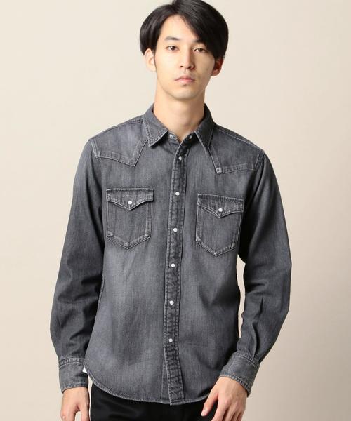 BEAUTY&YOUTH UNITED ARROWS(ビューティーアンドユースユナイテッドアローズ)の「BY 8オンス デニム ウエスタンシャツ◆(シャツ/ブラウス・メンズ・ダークグレー/コバルトブルー・X-LARGE/X-SMALL/MEDIUM/LARGE/SMALL)」の1枚目の写真