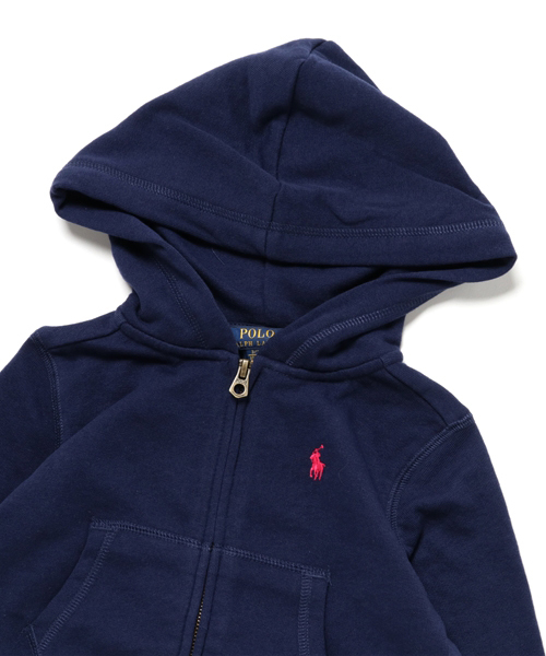 POLO RALPH LAUREN CHILDRENSWEAR（ポロ ラルフ ローレン チルドレンズウェア）の「コットンブレンド テリー フーディ（パーカー・キッズ・ネイビー/ピンク・4T/3T）」の5枚目の写真