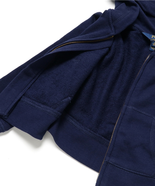 POLO RALPH LAUREN CHILDRENSWEAR（ポロ ラルフ ローレン チルドレンズウェア）の「コットンブレンド テリー フーディ（パーカー・キッズ・ネイビー/ピンク・4T/3T）」の6枚目の写真