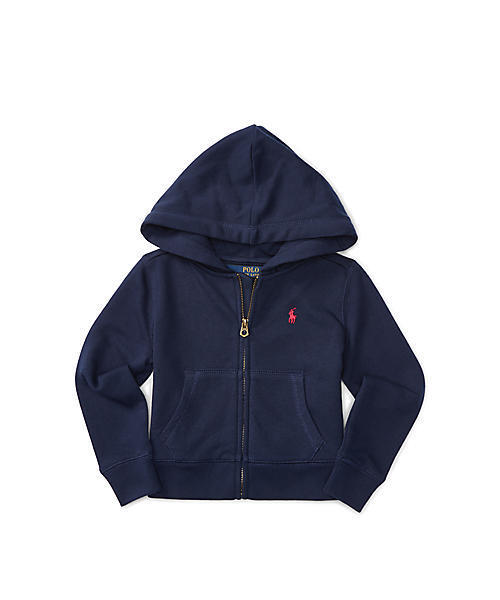 POLO RALPH LAUREN CHILDRENSWEAR（ポロ ラルフ ローレン チルドレンズウェア）の「コットンブレンド テリー フーディ（パーカー・キッズ・ネイビー/ピンク・4T/3T）」の4枚目の写真