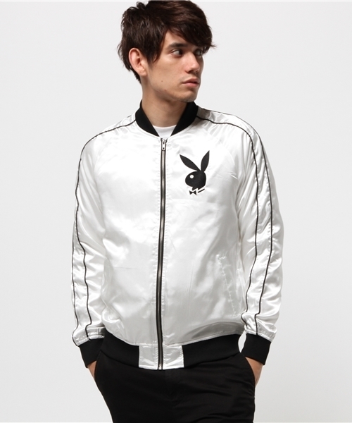 Schott × PLAYBOY スカジャン Schott x PLAYBOY 別珍 スカジャン リバーシブル メンズ S