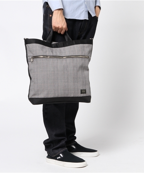 HEAD PORTER(ヘッドポーター)の「SAVILLE/2WAY TOTE BAG(ショルダーバッグ・メンズ・ネイビー/グレー・ONE SIZE)」の13枚目の写真