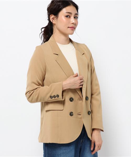 Pierrot（ピエロ）の「ダブルボタン テーラードジャケット（テーラードジャケット・レディース・ベージュ/イエロー系その他/キャメル/ピンク/ブラック・L/M）」の19枚目の写真