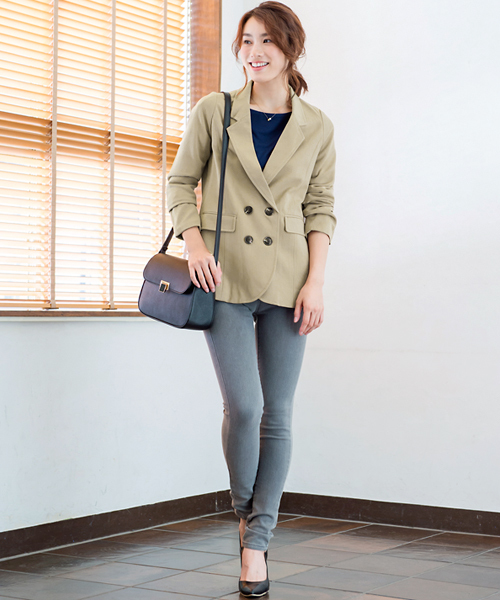 Pierrot（ピエロ）の「ダブルボタン テーラードジャケット（テーラードジャケット・レディース・ベージュ/イエロー系その他/キャメル/ピンク/ブラック・L/M）」の12枚目の写真