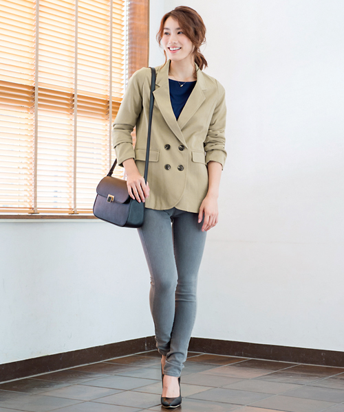 Pierrot（ピエロ）の「ダブルボタン テーラードジャケット（テーラードジャケット・レディース・ベージュ/イエロー系その他/キャメル/ピンク/ブラック・L/M）」の22枚目の写真