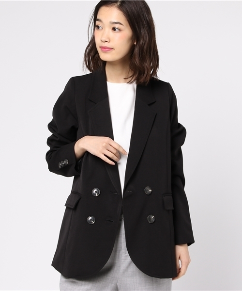 Pierrot（ピエロ）の「ダブルボタン テーラードジャケット（テーラードジャケット・レディース・ベージュ/イエロー系その他/キャメル/ピンク/ブラック・L/M）」の6枚目の写真