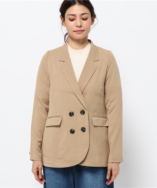 Pierrot（ピエロ）の「ダブルボタン テーラードジャケット（テーラードジャケット・レディース・ベージュ/イエロー系その他/キャメル/ピンク/ブラック・L/M）」の7枚目の写真