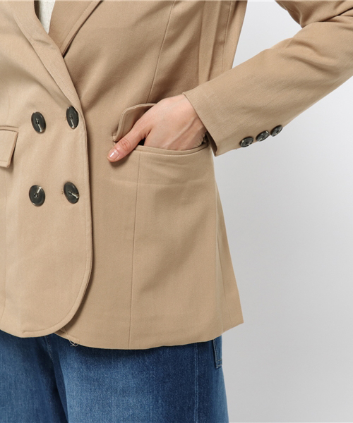 Pierrot（ピエロ）の「ダブルボタン テーラードジャケット（テーラードジャケット・レディース・ベージュ/イエロー系その他/キャメル/ピンク/ブラック・L/M）」の15枚目の写真