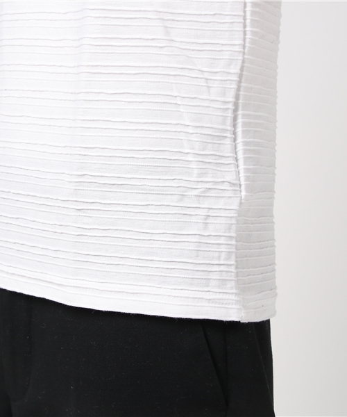 ADMIX/ATELIER SAB MEN（アドミックスアトリエサブメン）の「ピンタック ジャガード ボーダー ／ Vネック Tシャツ（半袖）（Tシャツ/カットソー・メンズ・ブラック/カーキ/オフホワイト/ネイビー/ブルー系その他/ブラック系その他・50/48/52）」の8枚目の写真