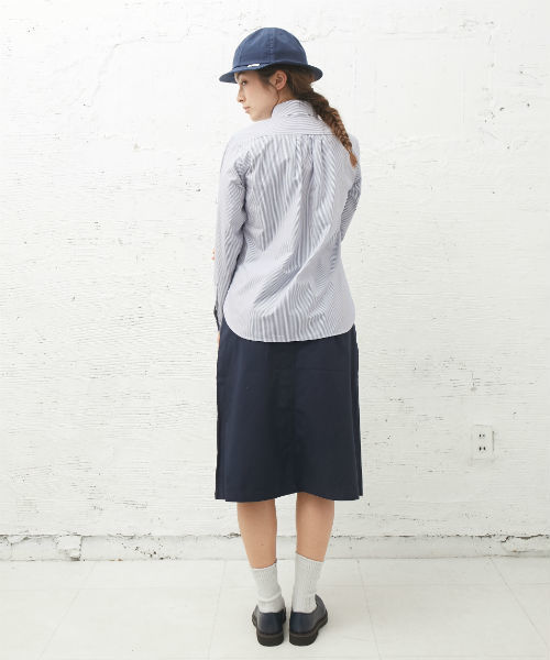 L&HARMONY（エルアンドハーモニー）の「[L&HARMONY / エルアンドハーモニー] ストライプギャザーシャツ（シャツ/ブラウス・レディース・ネイビー・FREE）」の14枚目の写真