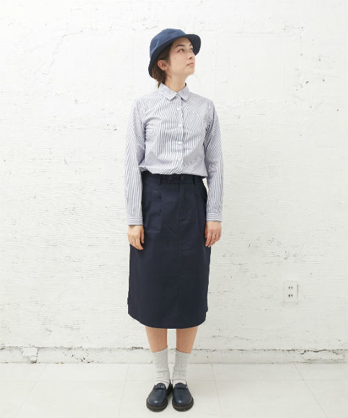 L&HARMONY（エルアンドハーモニー）の「[L&HARMONY / エルアンドハーモニー] ストライプギャザーシャツ（シャツ/ブラウス・レディース・ネイビー・FREE）」の15枚目の写真