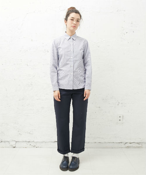 L&HARMONY（エルアンドハーモニー）の「[L&HARMONY / エルアンドハーモニー] ストライプギャザーシャツ（シャツ/ブラウス・レディース・ネイビー・FREE）」の18枚目の写真