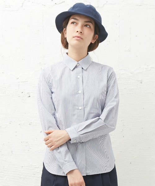 L&HARMONY（エルアンドハーモニー）の「[L&HARMONY / エルアンドハーモニー] ストライプギャザーシャツ（シャツ/ブラウス・レディース・ネイビー・FREE）」の22枚目の写真