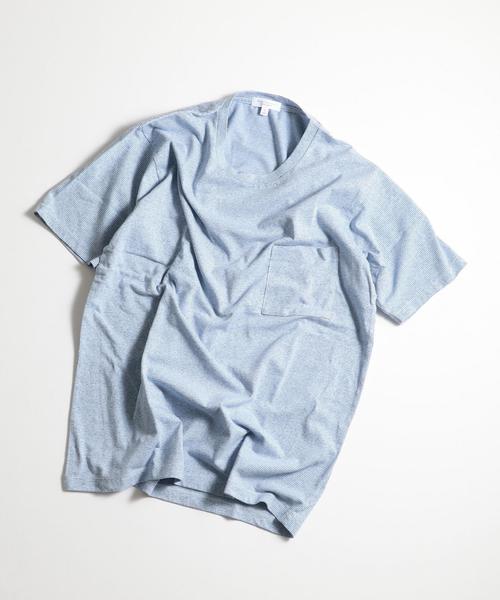 BEAUTY&YOUTH UNITED ARROWS(ビューティーアンドユースユナイテッドアローズ)の「BY ミジンボーダー クルーネック Tシャツ ◆(Tシャツ/カットソー・メンズ・ライトグレー/ライトブルー/ネイビー・LARGE/SMALL/MEDIUM/X-LARGE)」の2枚目の写真