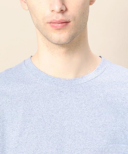 BEAUTY&YOUTH UNITED ARROWS(ビューティーアンドユースユナイテッドアローズ)の「BY ミジンボーダー クルーネック Tシャツ ◆(Tシャツ/カットソー・メンズ・ライトグレー/ライトブルー/ネイビー・LARGE/SMALL/MEDIUM/X-LARGE)」の9枚目の写真
