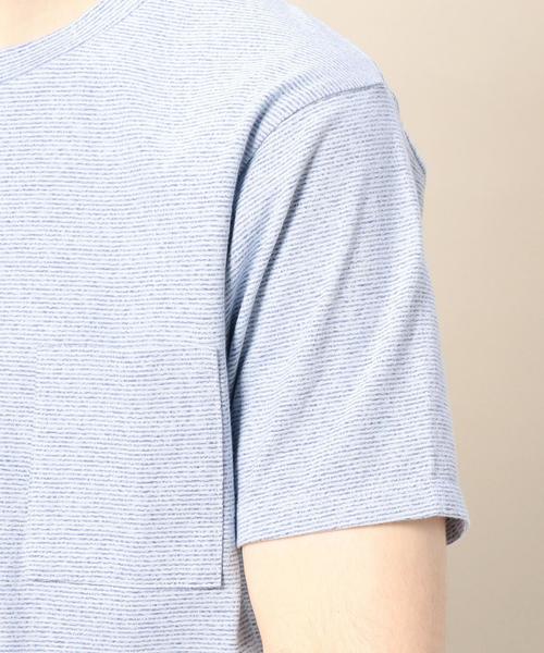 BEAUTY&YOUTH UNITED ARROWS(ビューティーアンドユースユナイテッドアローズ)の「BY ミジンボーダー クルーネック Tシャツ ◆(Tシャツ/カットソー・メンズ・ライトグレー/ライトブルー/ネイビー・LARGE/SMALL/MEDIUM/X-LARGE)」の10枚目の写真