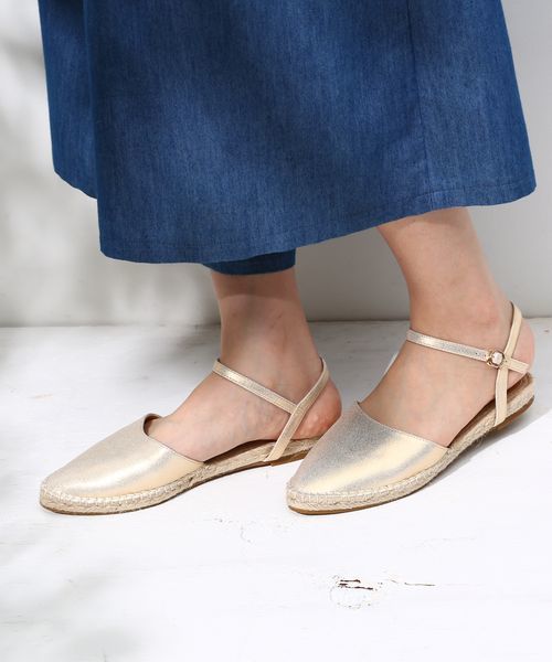 ROPE' PICNIC（ロペピクニック）の「アンクルストラップジュートフラット（サンダル・レディース・ブラック/ゴールド/レッド/シルバー・38/36/37）」の4枚目の写真