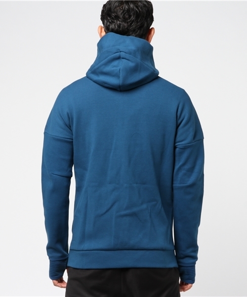 【US規格】希少 adidas プリントロゴ スウェット パーカー ブルー青 L adidas - アディダス プリント 長袖 スウェットパーカー L