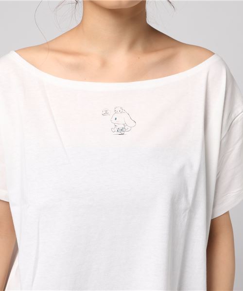 sanrio(サンリオ)の「∴WEGO/つれてってシナモンTシャツ(Tシャツ/カットソー・レディース・ホワイト/ライトピンク・FREE)」の5枚目の写真