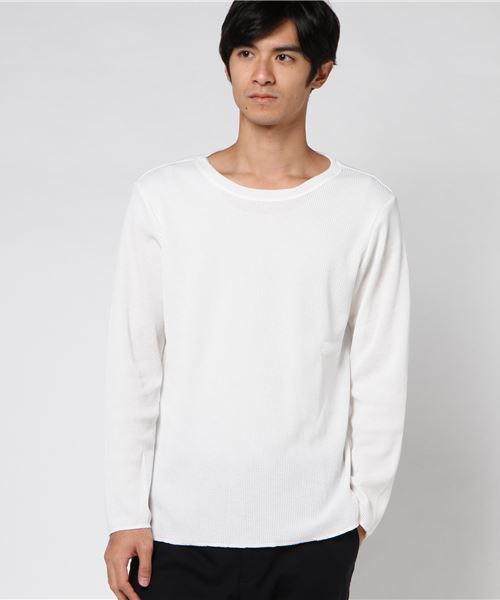 STUDIOUS（ステュディオス）の「【STUDIOUS】サーマルロンT（Tシャツ/カットソー・メンズ・ホワイト/ブラック/グレー・1/2/3）」の2枚目の写真