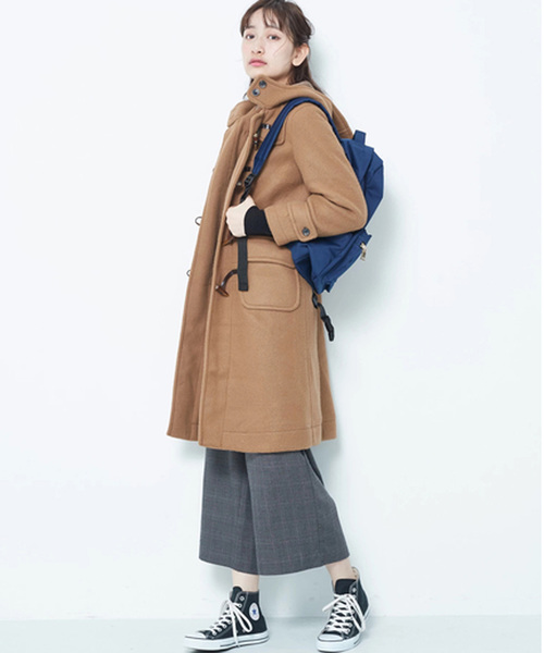 earth music&ecology（アースミュージックアンドエコロジー）の「・ミディダッフルコート（ダッフルコート・レディース・ライトグレー/ネイビー/サックスブルー/ピンク/アイボリー/キャメル・M/S）」の17枚目の写真