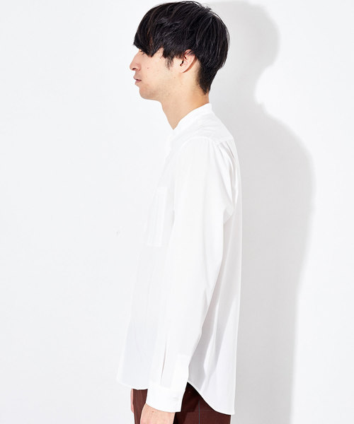 STUDIOUS（ステュディオス）の「【STUDIOUS】リラクションツイルバンドカラーシャツ（シャツ/ブラウス・メンズ・ホワイト/ネイビー/グリーン・1/2/3）」の8枚目の写真