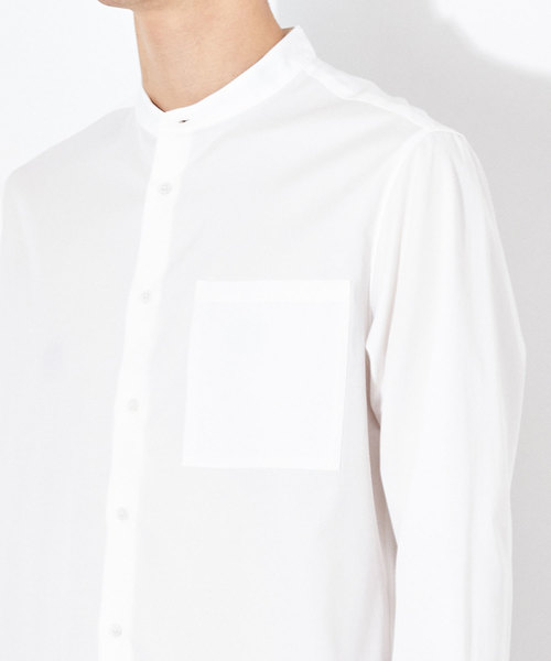 STUDIOUS（ステュディオス）の「【STUDIOUS】リラクションツイルバンドカラーシャツ（シャツ/ブラウス・メンズ・ホワイト/ネイビー/グリーン・1/2/3）」の4枚目の写真