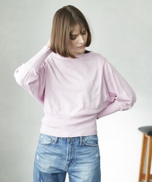 AMERICAN HOLIC(アメリカンホリック)の「・12col.ボートネックドルマンプルオーバー(ニット/セーター・レディース・ミント/ロイヤルブルー/オフホワイト/ライトグレー/ライトピンク/ブラック/レッド/ライトベージュ/レモンイエロー/ライトカーキ/サックスブルー/ネイビー・FREE)」の11枚目の写真