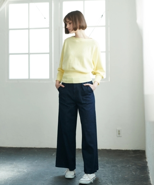 AMERICAN HOLIC(アメリカンホリック)の「・12col.ボートネックドルマンプルオーバー(ニット/セーター・レディース・ミント/ロイヤルブルー/オフホワイト/ライトグレー/ライトピンク/ブラック/レッド/ライトベージュ/レモンイエロー/ライトカーキ/サックスブルー/ネイビー・FREE)」の13枚目の写真