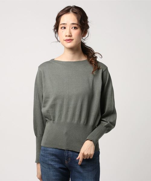 AMERICAN HOLIC(アメリカンホリック)の「・12col.ボートネックドルマンプルオーバー(ニット/セーター・レディース・ミント/ロイヤルブルー/オフホワイト/ライトグレー/ライトピンク/ブラック/レッド/ライトベージュ/レモンイエロー/ライトカーキ/サックスブルー/ネイビー・FREE)」の1枚目の写真