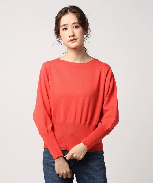 AMERICAN HOLIC(アメリカンホリック)の「・12col.ボートネックドルマンプルオーバー(ニット/セーター・レディース・ミント/ロイヤルブルー/オフホワイト/ライトグレー/ライトピンク/ブラック/レッド/ライトベージュ/レモンイエロー/ライトカーキ/サックスブルー/ネイビー・FREE)」の12枚目の写真