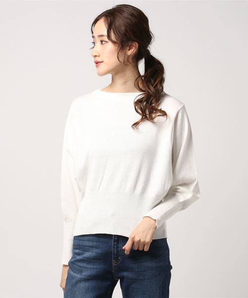 AMERICAN HOLIC(アメリカンホリック)の「・12col.ボートネックドルマンプルオーバー(ニット/セーター・レディース・ミント/ロイヤルブルー/オフホワイト/ライトグレー/ライトピンク/ブラック/レッド/ライトベージュ/レモンイエロー/ライトカーキ/サックスブルー/ネイビー・FREE)」の2枚目の写真