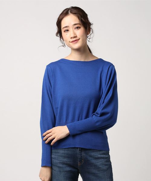 AMERICAN HOLIC(アメリカンホリック)の「・12col.ボートネックドルマンプルオーバー(ニット/セーター・レディース・ミント/ロイヤルブルー/オフホワイト/ライトグレー/ライトピンク/ブラック/レッド/ライトベージュ/レモンイエロー/ライトカーキ/サックスブルー/ネイビー・FREE)」の9枚目の写真